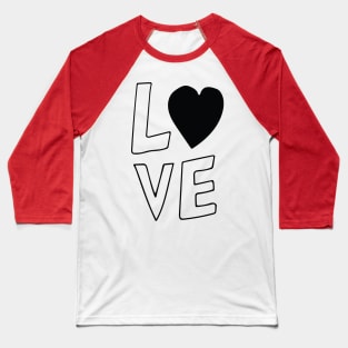 Love Heart Design Baseball T-Shirt